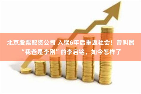 北京股票配资公司 入狱6年后重返社会！曾叫嚣“我爸是李刚”的李启铭，如今怎样了